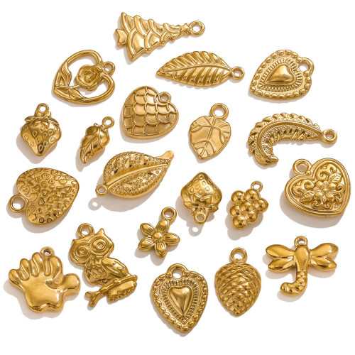 Stainless Steel Animal Pendant Dinosaur Owl Elephant Snake Lizard Charms for DIY Earrings Necklace Bracelets Jewelry Making