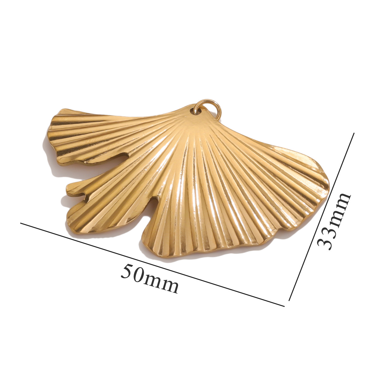 New 18K Gold Plated Stainless Steel Geometric Heart Fan Charms for DIY Pendant Ornament Jewelry Findings Accessories3