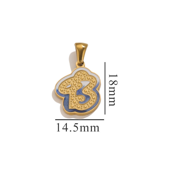 26 Letter Alphabet Charms Stainless Steel Enamel Letter Charm for Women Necklace Earring Jewelry Findings Pendants Bulk
