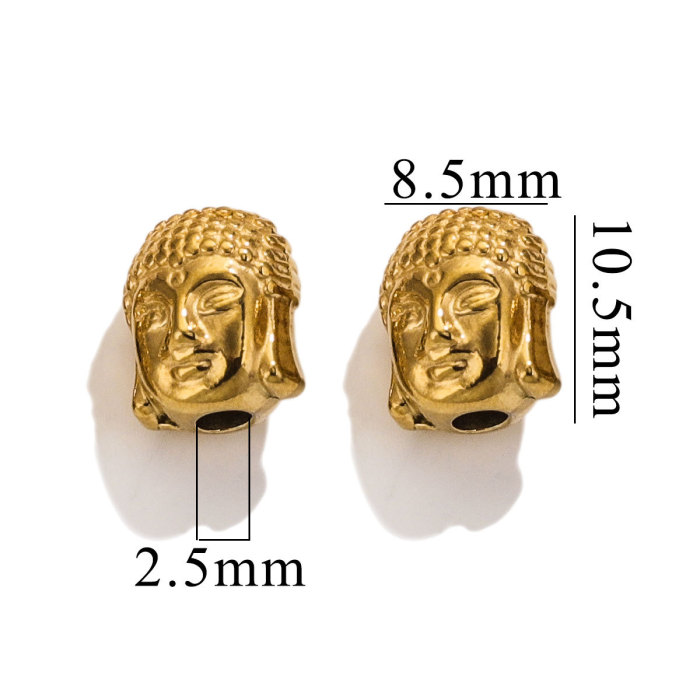 Stainless Steel Vintage Rune Beads Butterfly Feather Wings Buddha Beads 18K Gold plated pvd DIY Bracelet Jewelry Making