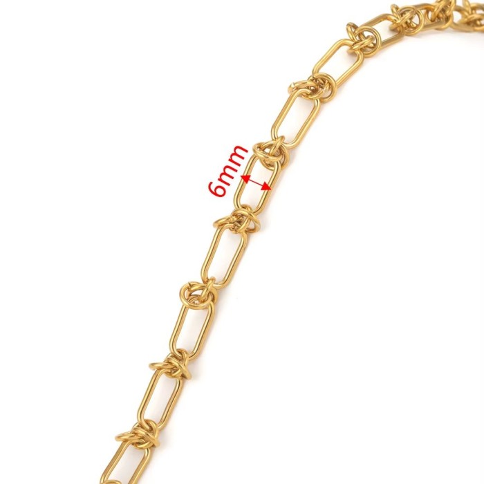 Stainless Steel PVD 18K Gold Plated Link Chain Big Rolo Cable Bulk Chains for Jewelry Making Necklace Bracelet Accessories