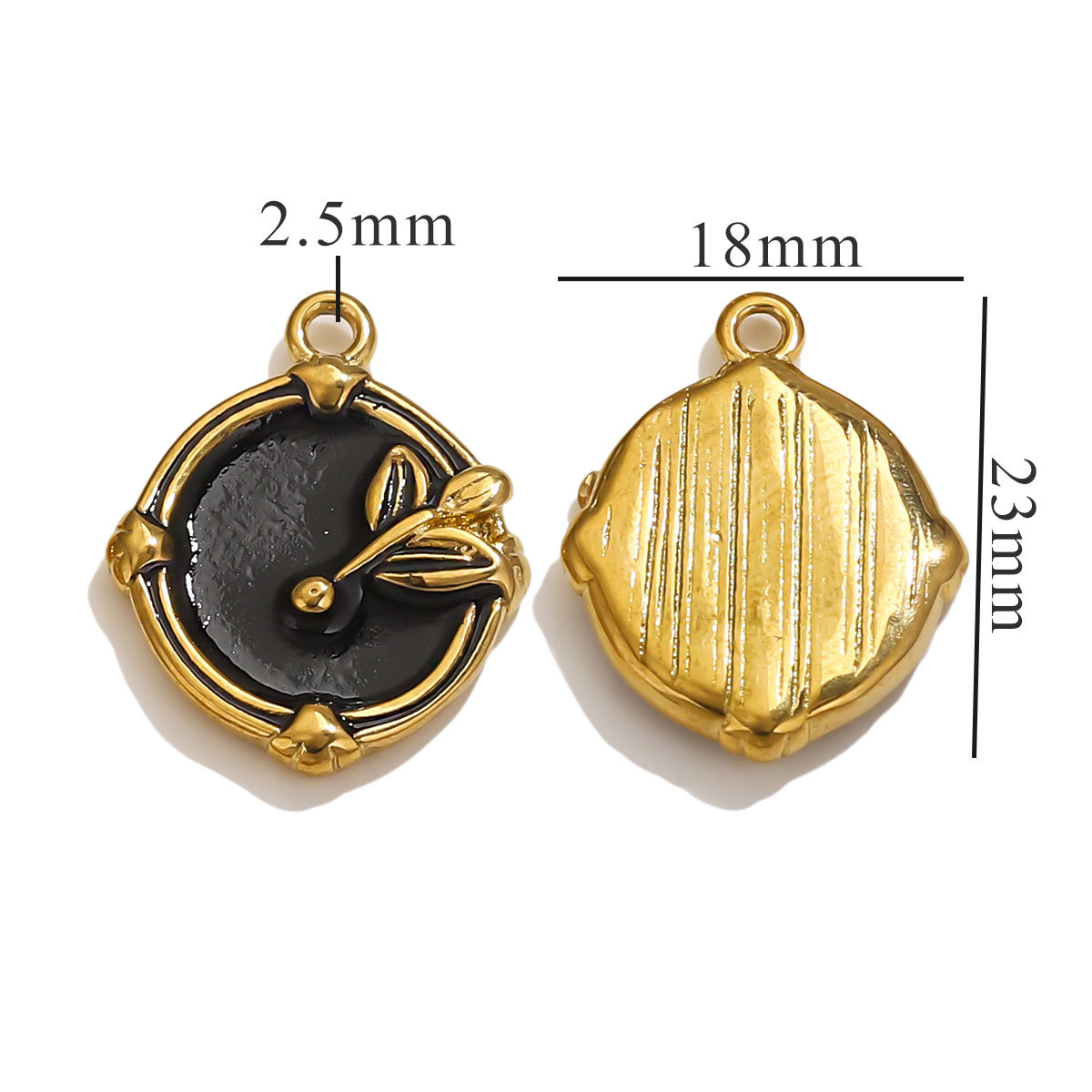 Spring Stainless Steel Enamel Oval Square Pendant DIY Women’s Gold Necklace Bracelet Jewelry Making Accessories