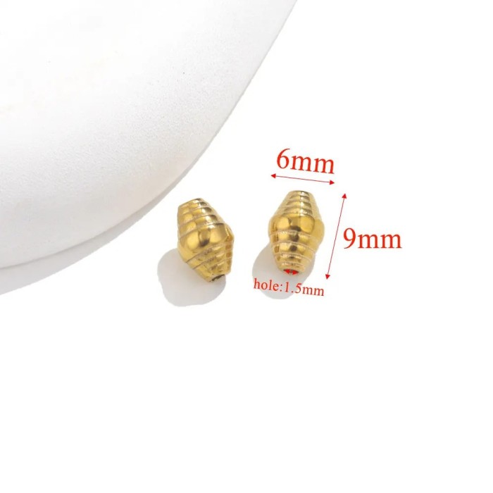 Stainless Steel Gold Plated Long Bamboo Round Tube Loose Spacer Charm Beads for DIY Necklace Bracelets Jewelry Making