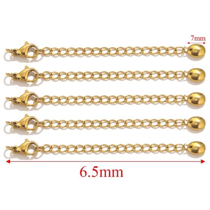 Stainless Steel Extended Extension Tail Chain Lobster Clasps for Necklace Jewelry Making Findings DIY Necklace Extender