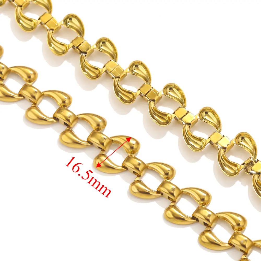 Non Fade Stainless Steel Hip Hop Punk Teardrop Bracelet DIY Jewellery Handmade Necklace Bracelet Gold Plated Chain Supplies3