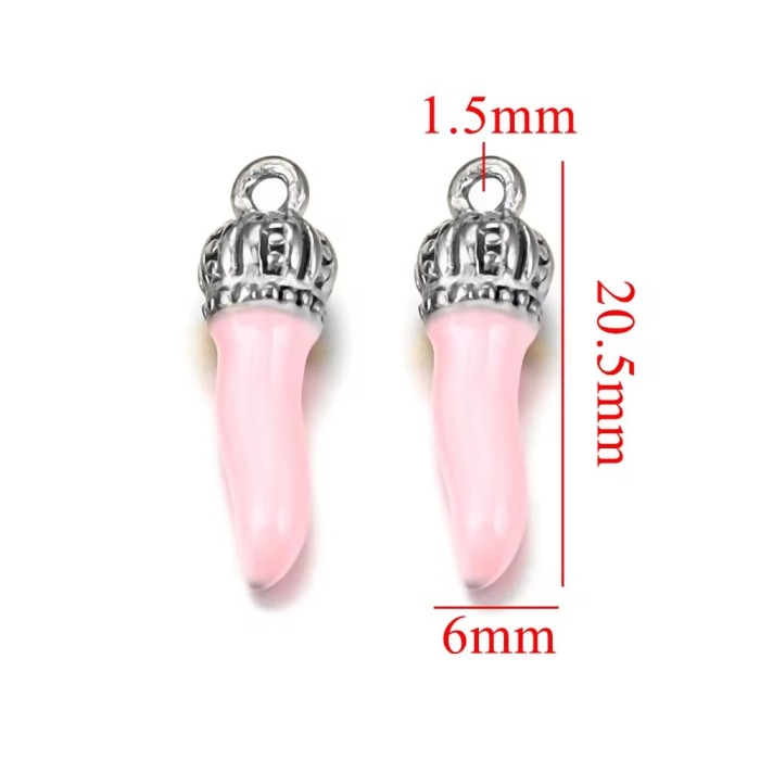 Stainless Steel Gold Plated Pepper Charm Enamel Cute Pendant DIY Earrings Necklace Jewelry Making Accessories Wholesale