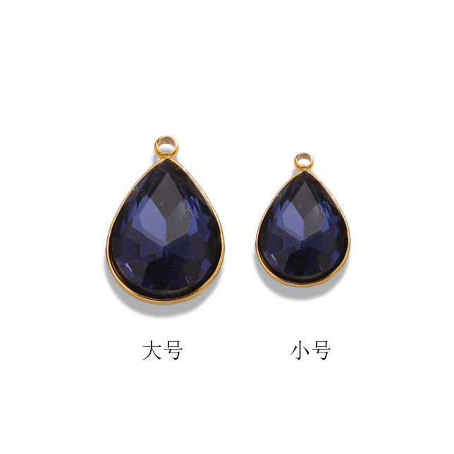 Heart Waterdrop Shape Crystal Charms Stainless Steel Geometry Multicolor Rhinestone Pendants for Handmade Jewelry Making