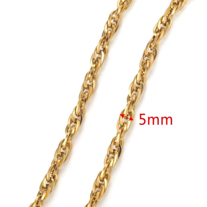 Stainless Steel PVD 18K Gold Plated Link Chain Big Rolo Cable Bulk Chains for Jewelry Making Necklace Bracelet Accessories