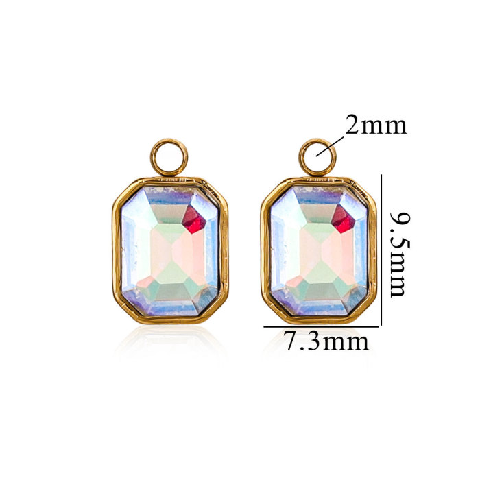 High quality Square Shape Crystal Charms Pendants For Jewelry Making Bracelet Necklace Keychain Accessories