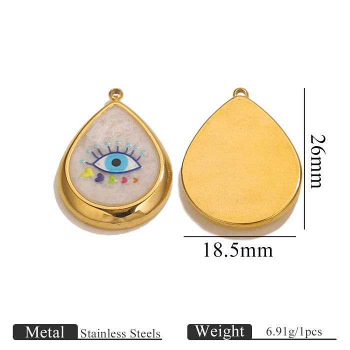 Stainless Steel Connector Blue Enamel Evil Eye Amulet for Jewelry Earpiece Making DIY Women Lucky Accessories Wholesale