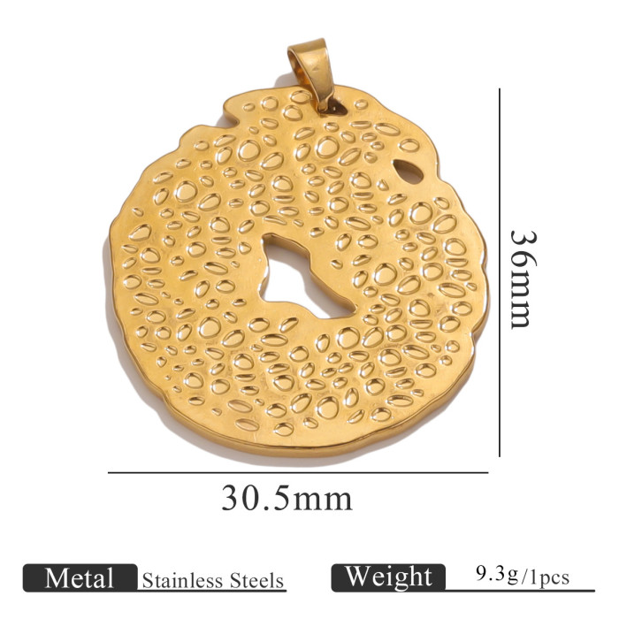 New 18K Gold Plated Stainless Steel Geometric Heart Fan Charms for DIY Pendant Ornament Jewelry Findings Accessories,...