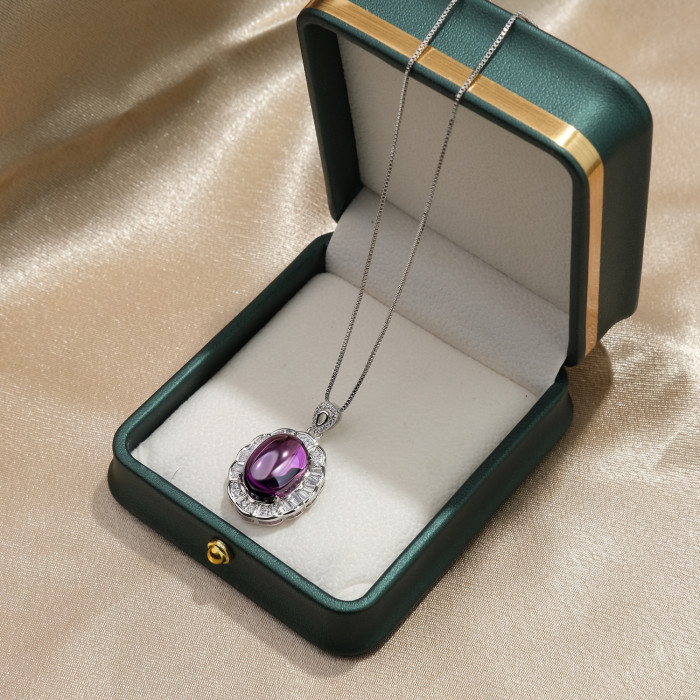 2025 Trend Vintage apphire Necklace Pendant Ring Earrings Wedding Party Fine Jewelry for Women Gift Accessories