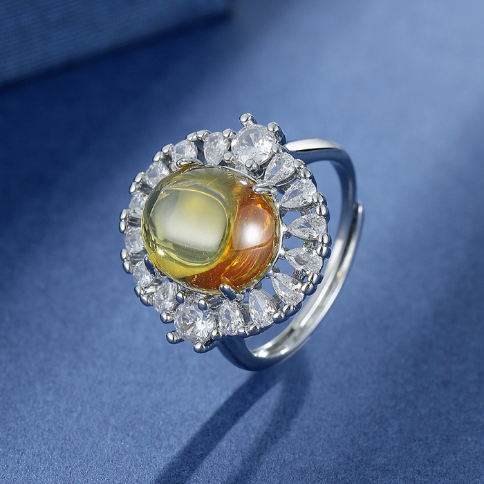 Luxury Natural Yellow Sapphire Rings for Women Jewelry Gem Stones Jewelry Gift