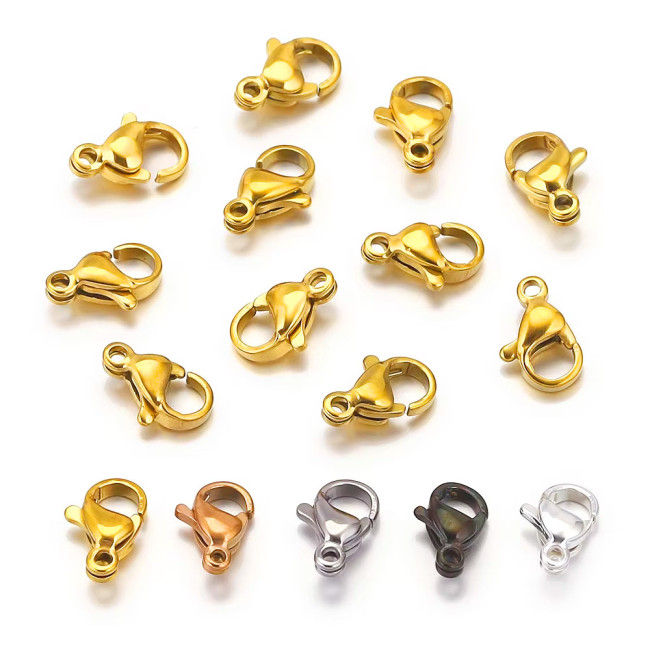 Stainless Steel Lobster Clasp Hooks Jewelry Findings for DIY Making Materials Necklace Bracelet Chain