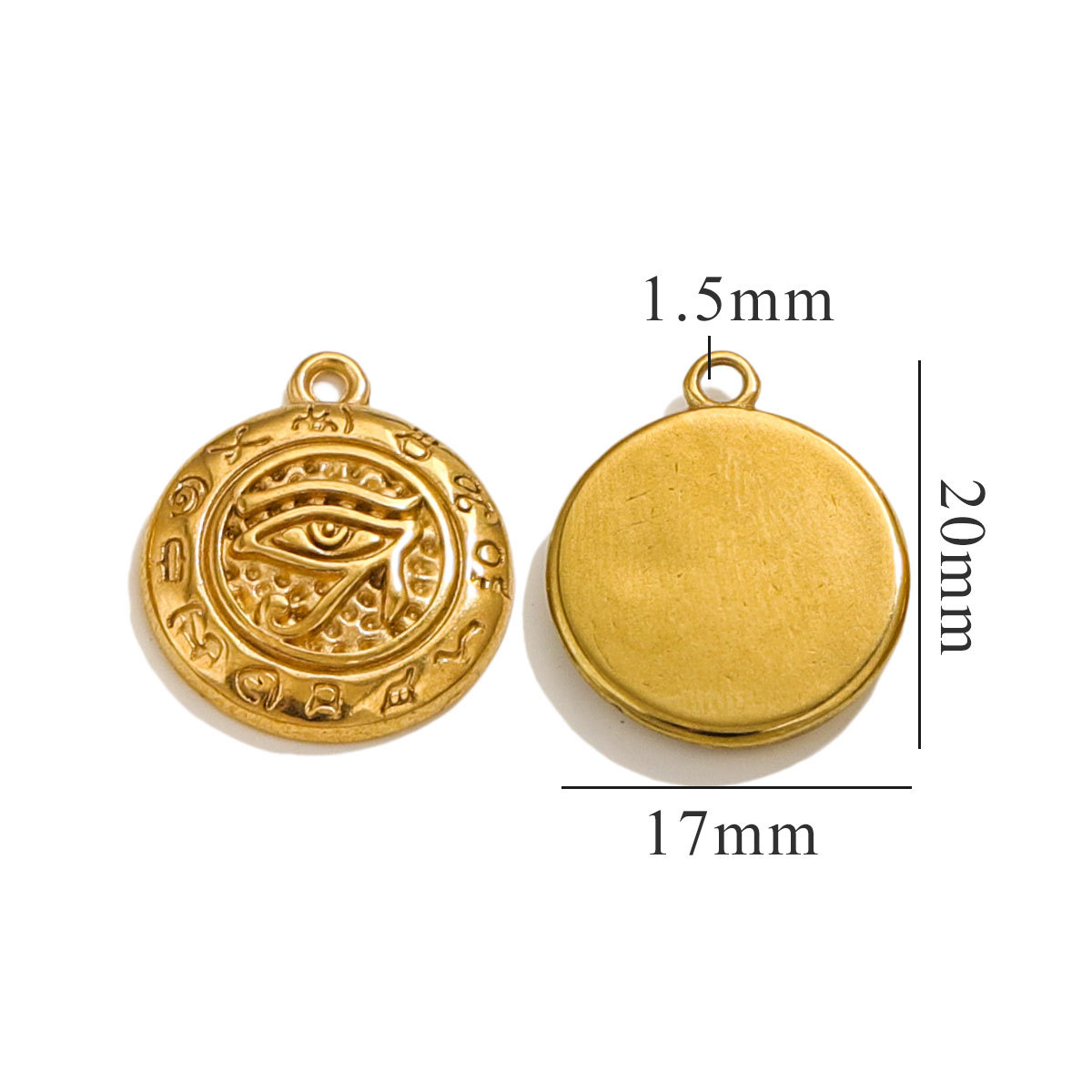 Stainless Steel Connector Gold Plated PVD Semi Skeleton Sun Moon DIY Necklace Bracelet Jewelry Making Accessories Materials