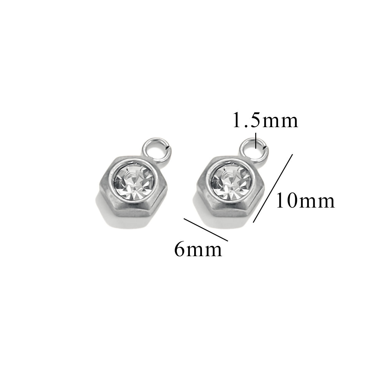 Stainless Steel Heart Zircon Charms Star Beads Jewelry Findings DIY Exquisite Necklace Bracelets Supplies Earrings Making