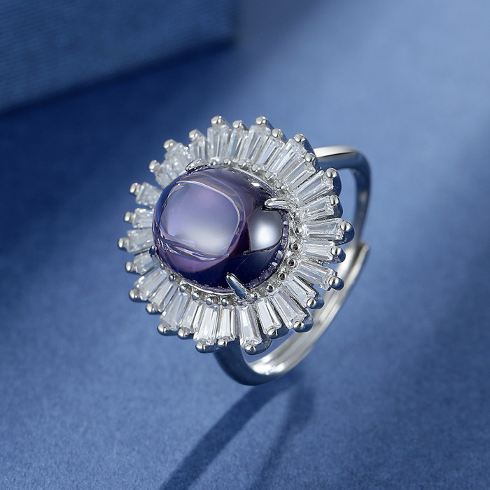 Luxury Birthday Jewelry Wedding Zircon ring Dating Gift For Women