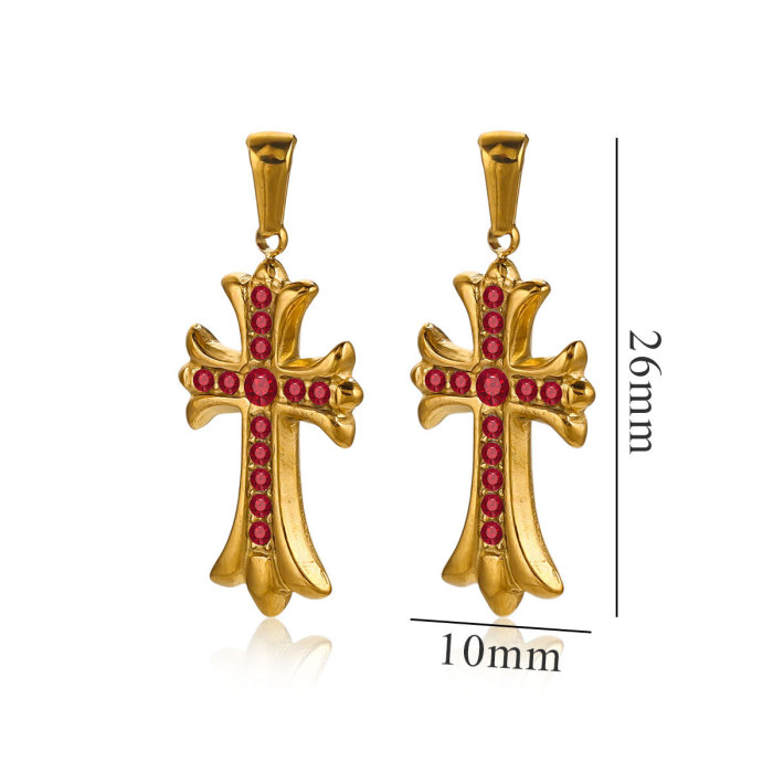 18K Gold Plated Handmade Copper Catholic Christian Crosses Charms For DIY Religious Talisman Pendant Jewelry Making
