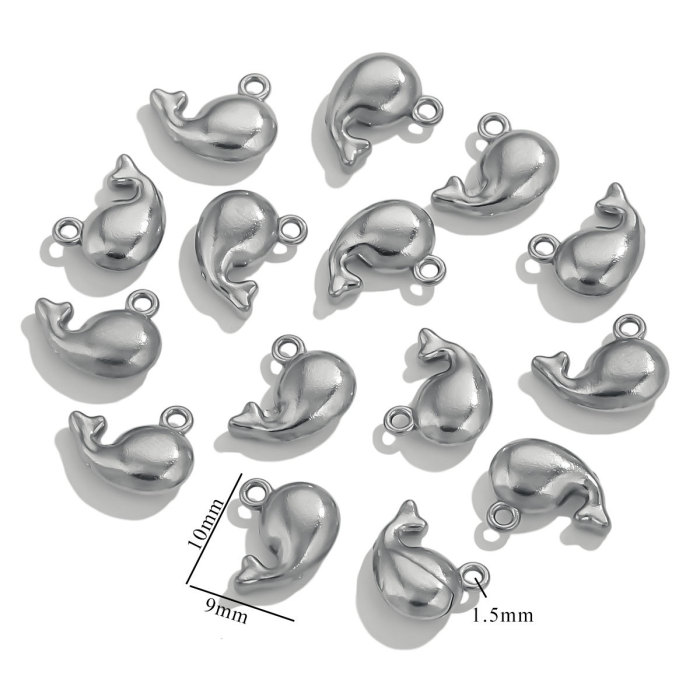 Mini Stainless Steel Charms 3D Geometric Shell Cherry Rabbit Gold Color Pendants DIY Women Jewelry Making Necklace Findings