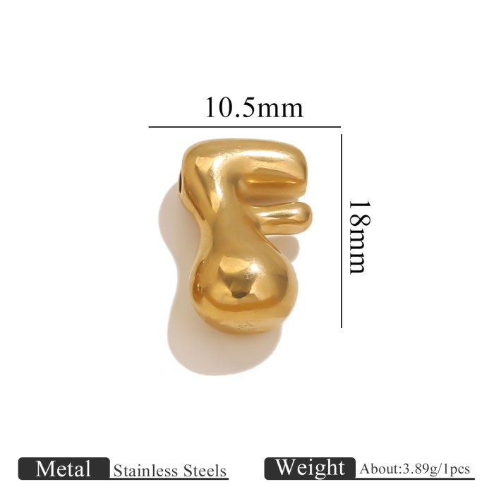 Polished Bubble Letter Pendant for Necklaces Initial Name Custom Necklace Gold Plated Jewelry Making Supplies