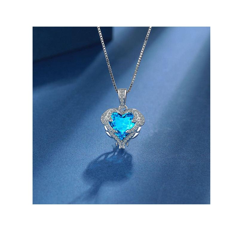 Trendy Heart Cubic Zirconia Necklaces For Women Crystal Necklace Party Everyday Jewelry