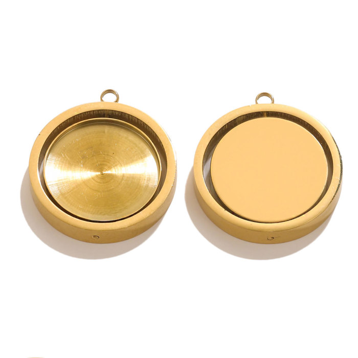 Customized Rotatable Round Necklaces for Women Men Waterproof Stainless Steel Metal ID Tag Pendant Collar Gifts
