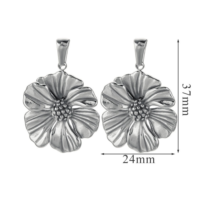 Stainless Steel Pendants Base Gold Plated Vintage Flowers DIY Women Jewelry Necklaces Bracelet Craft Making Accessories