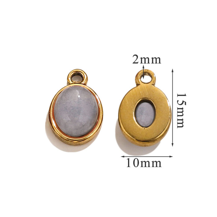 Stainless Steel Crystal Glass Square Talisman Pendant Suitable for DIY Women's Earrings Necklace Jewelry