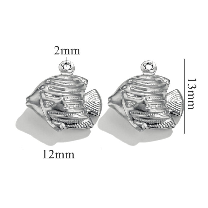Stainless Steel Starfish Charms Shell Fish Tail Hippocampus Gold Charms Pendants Jewelry Making Ocean Dangle Accessories