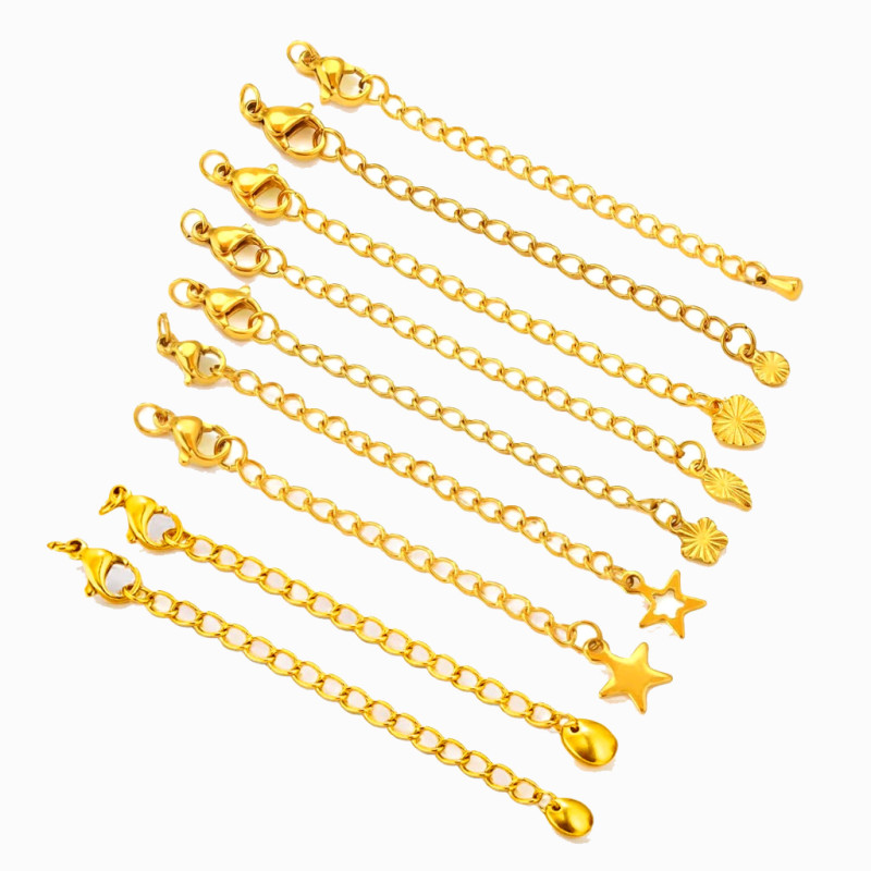 Stainless Steel Extended Extension Tail Chain Lobster Clasps for Necklace Jewelry Making Findings DIY Necklace Extender