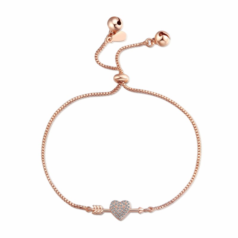 Cupid's Arrow Romantic Heart Bracelet for Women Wedding Valentine's Day Fine Jewelry