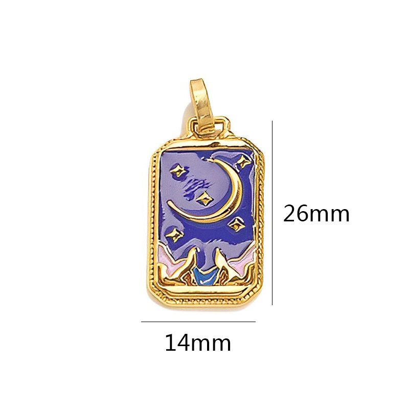 Stainless Steel Tarot Tags Star Moon Pendant DIY Jewelry Fashion Charm Orb Manufacturing Accessories Wholesale