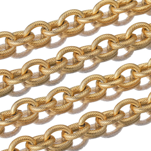 Thick Stainless Steel Big Rolo Cable Gold Chunky Chain Bulk Neckalce Chains for Jewelry Making DIY Accessories