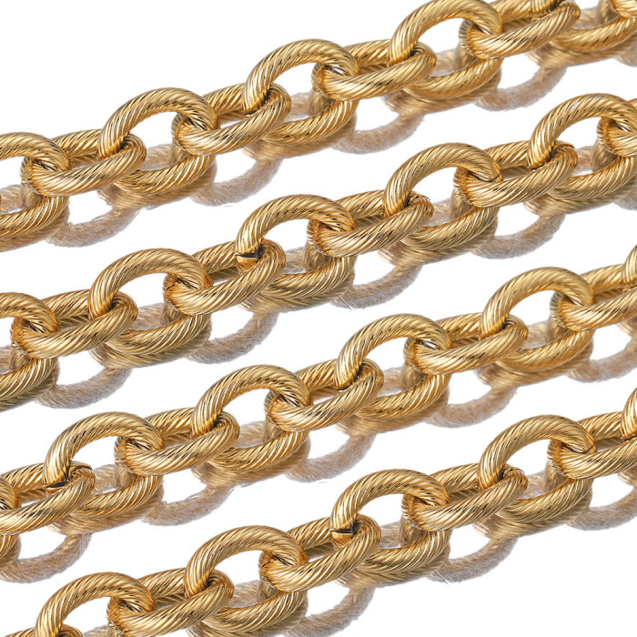 Thick Stainless Steel Big Rolo Cable Gold Chunky Chain Bulk Neckalce Chains for Jewelry Making DIY Accessories