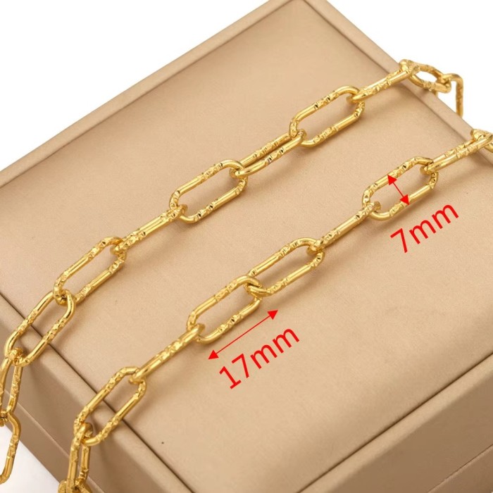 Stainless Steel PVD 18K Gold Plated Link Chain Big Rolo Cable Bulk Chains for Jewelry Making Necklace Bracelet Accessories