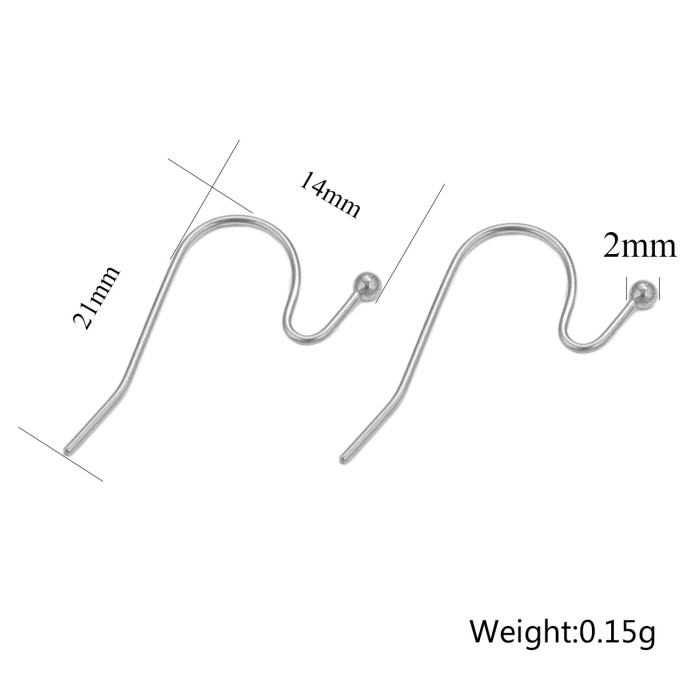 Stainless Steel Earrings Hook for Jewelry Making Hypoallergenic Women Dangle Cross Earring Clasps Fittings Diy Finding