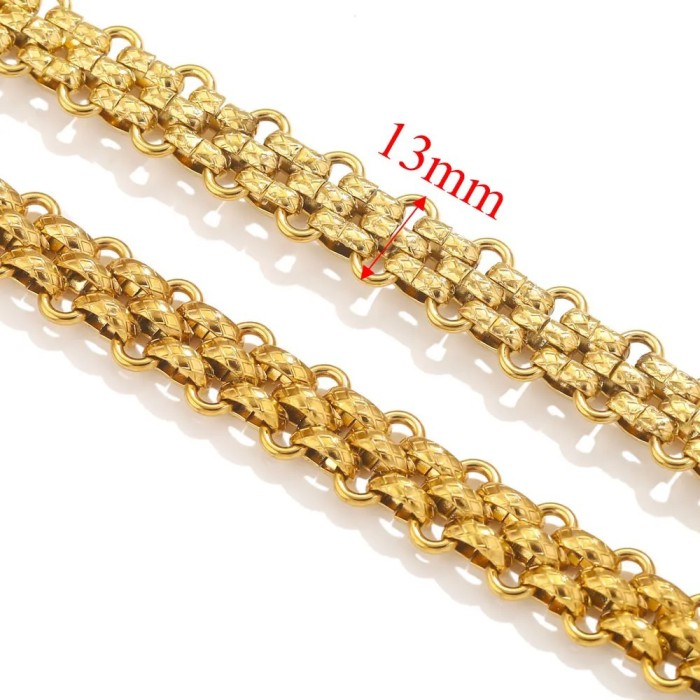 Non Fade Stainless Steel Hip Hop Punk Teardrop Bracelet DIY Jewellery Handmade Necklace Bracelet Gold Plated Chain Supplies