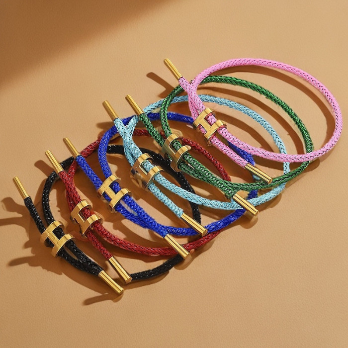Stainless Steel Braided Rope Adjustable Bracelet Jewelry Connectors for Men and Women Wholesale DIY Accessories