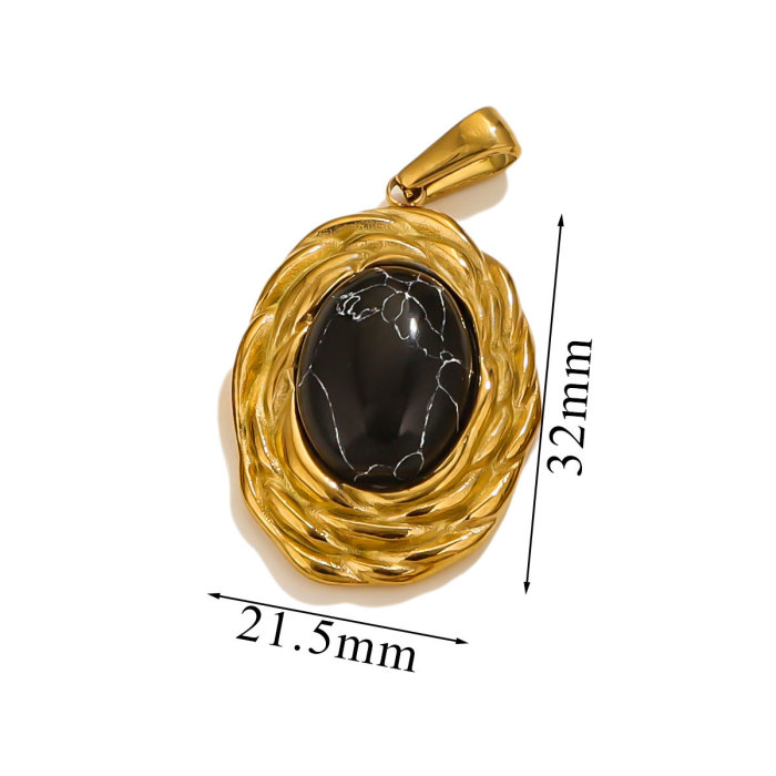 Stainless Steel Charms Pendant Oval Metal Charm for Jewelry Making Materials Keychain Necklace Bracelet Women Craft Bulk