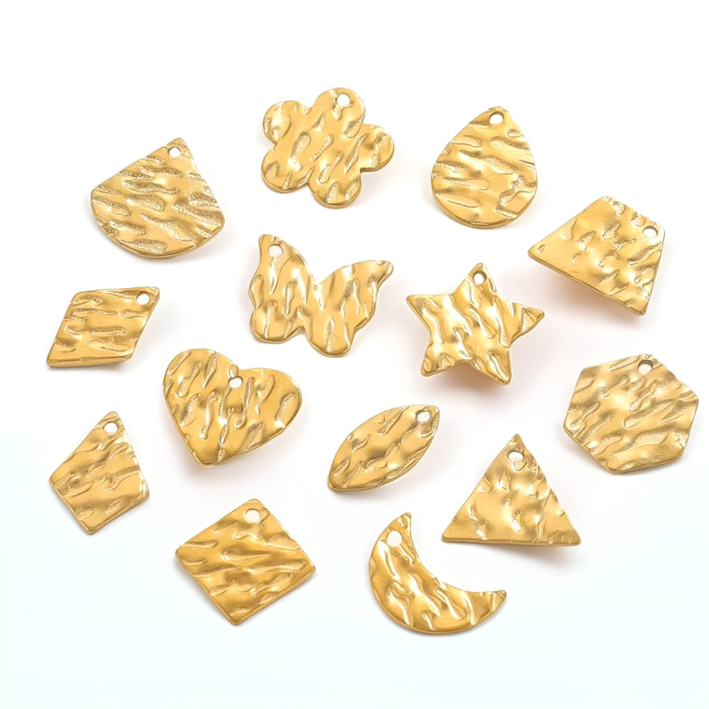 Embossed DIY Jewelry Pattern Piece Pendant Single Hole Hanging Tag Bracelet Necklace Connection Wholesale