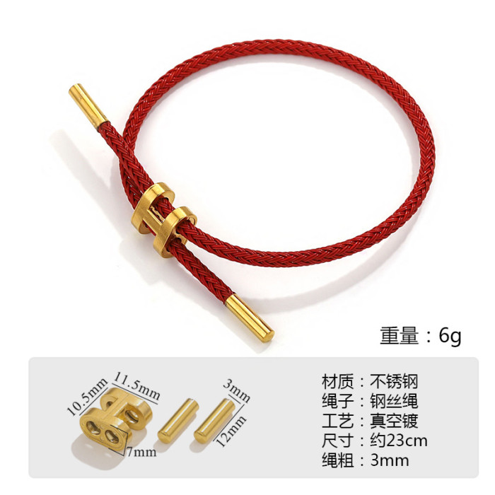 Stainless Steel Braided Rope Adjustable Bracelet Jewelry Connectors for Men and Women Wholesale DIY Accessories
