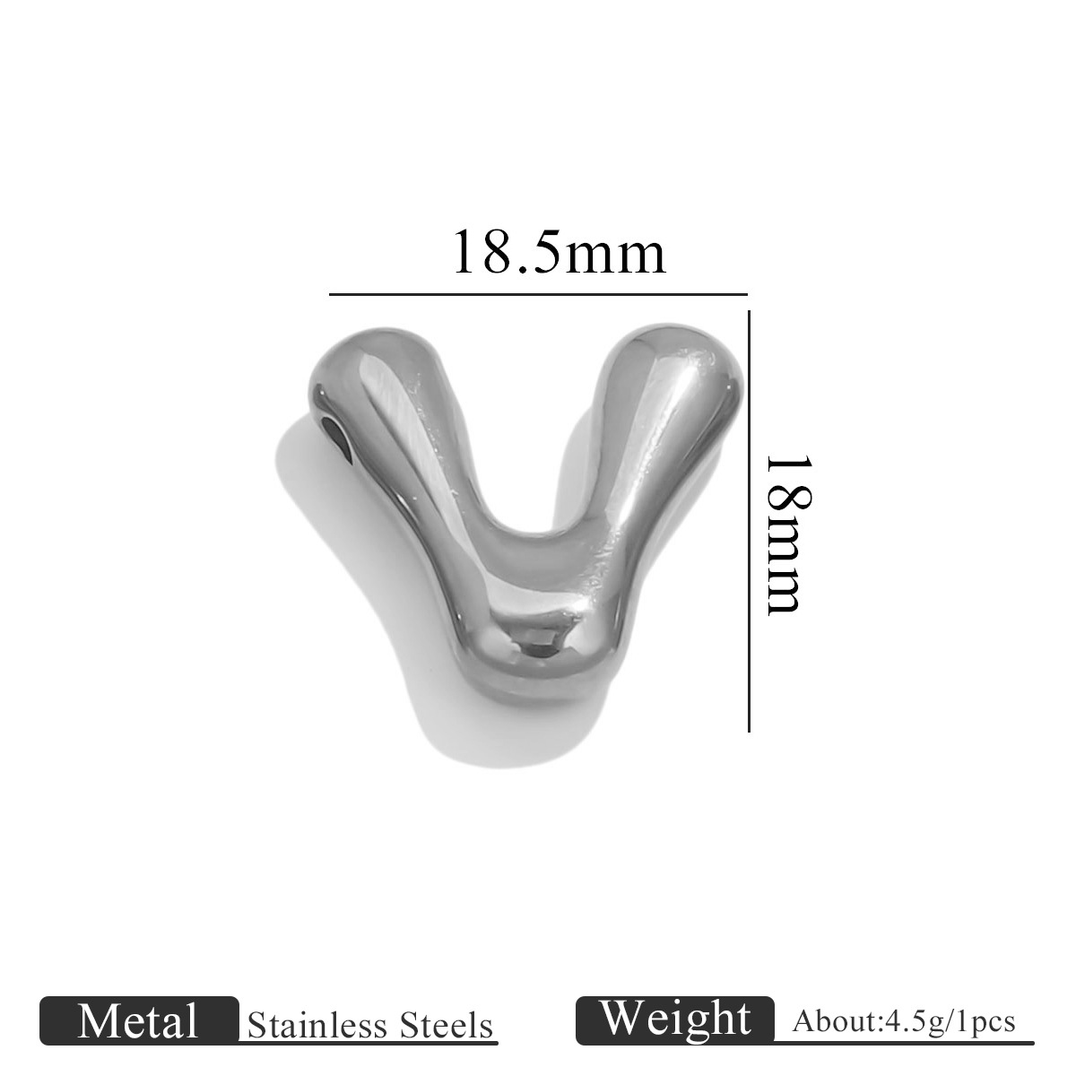 Polished Bubble Letter Pendant for Necklaces Initial Name Custom Necklace Gold Plated Jewelry Making Supplies