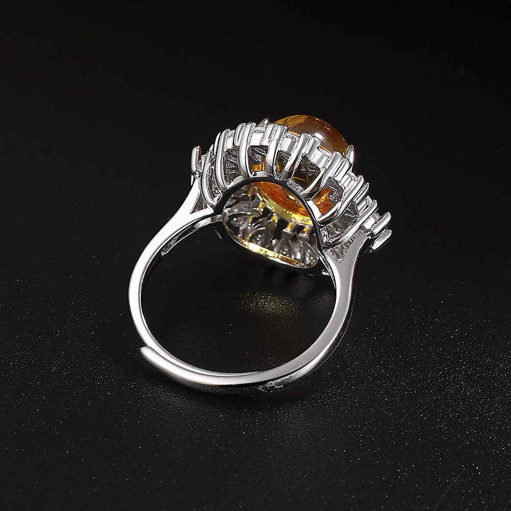 Luxury Natural Yellow Sapphire Rings for Women Jewelry Gem Stones Jewelry Gift