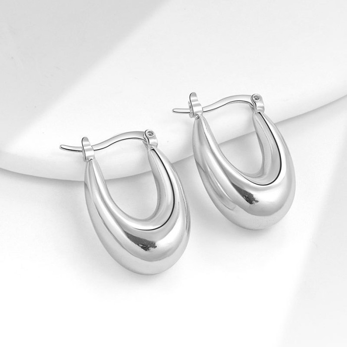 Hot sale Golden U-Shaped Wedding Small Hoop Earrings for Women Girl Luxury Designer Jewelry Accessories Jewellery