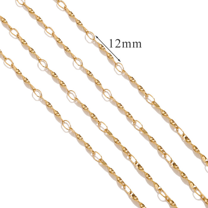 Stainless Steel 18K Gold Plated Titanium Steel Chain Accessories Non-Discoloring Ins Style Fashion Jewelry Accessories
