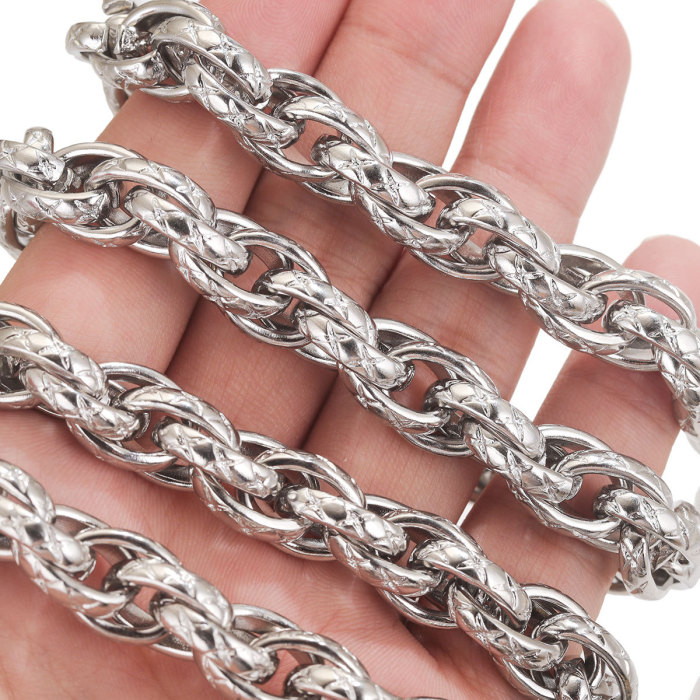 1 Meter Stainless Steel Large Heavy Chunky Hip Hop Punk Link Gold Color Chains DIY Jewelry Materials Handmade Necklace Bracelet