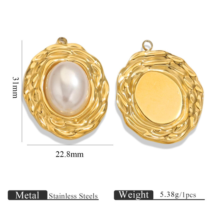 Stainless Steel Heart Sun Charms Imitation Pearl Pendants for DIY Delicate Necklace Accessories Jewelry Making Wholesale