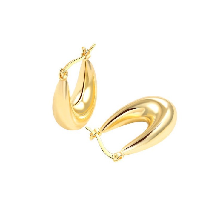 Hot sale Golden U-Shaped Wedding Small Hoop Earrings for Women Girl Luxury Designer Jewelry Accessories Jewellery