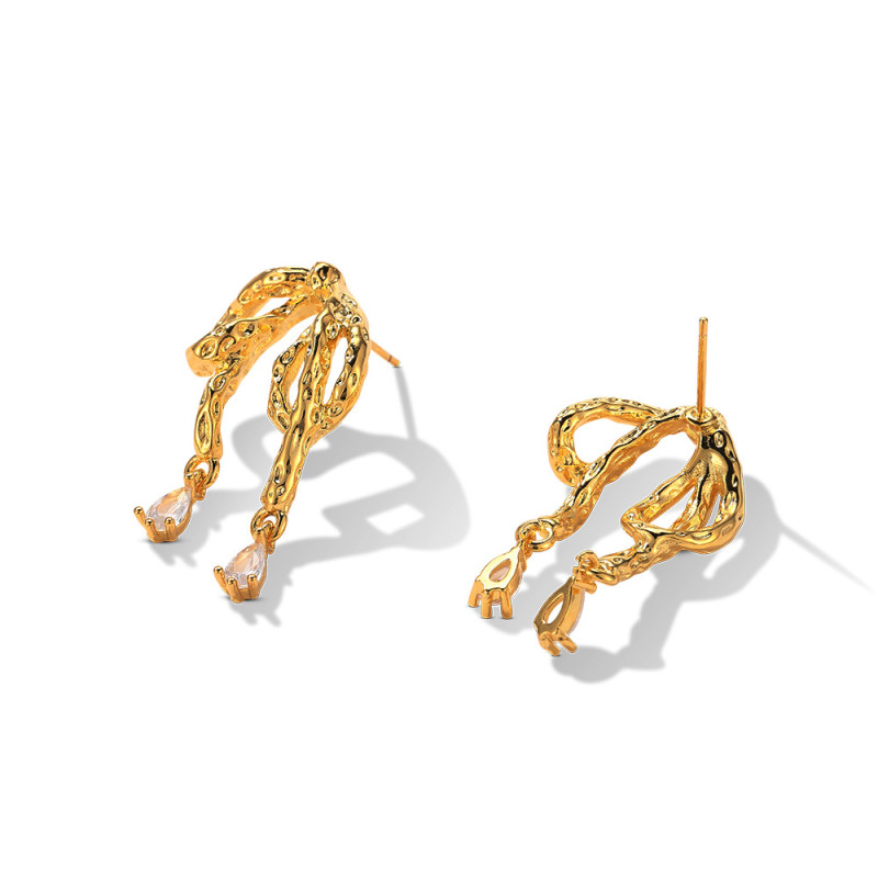 Fashion Bow Knot Water Drop Zircon Stud Earrings for Women Light Luxury Fine Jewelry Minimalist  Accessories