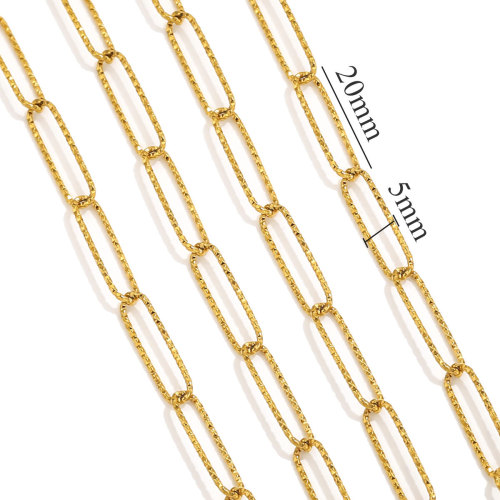 Stainless Steel Embossing Oval Rolo Cable Chains for DIY Women Jewelry Findings Necklace Making Men Bracelets Components